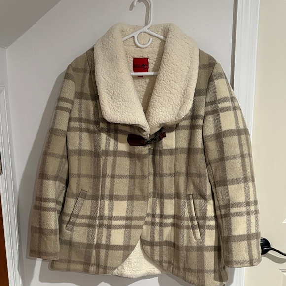 Blue Mountain Jackets & Blazers - Plaid Over-sized Coat with Toggle Closure